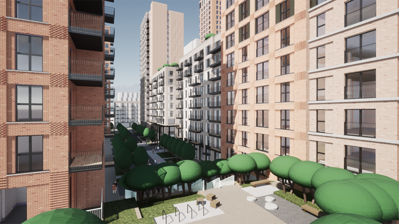 The Eight Gardens at Watford, designed in Vectorworks and rendered in Twinmotion.