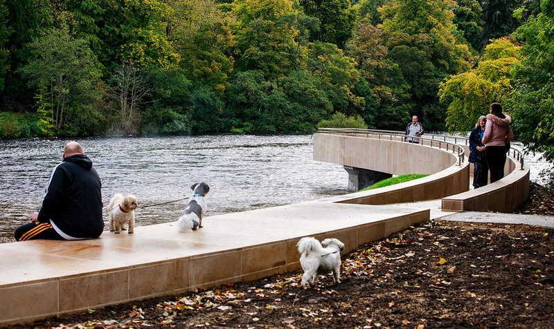 The Gathering Place, a viewing platform to enjoy the River Ness in Inverness, designed by KHBT in collaboration with Sans façon – one of the MacEwen Award 2024 shortlisted schemes.