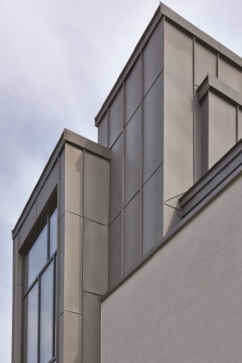 Pre-weathered zinc cladding not only gave a traditional feel, but minimised the thickness of the wall build-up