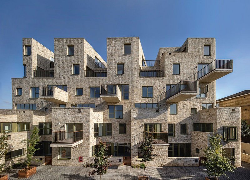 As deeply modelled as could be – terraces, balconies, setbacks and incisions all round. Rear courtyard view.