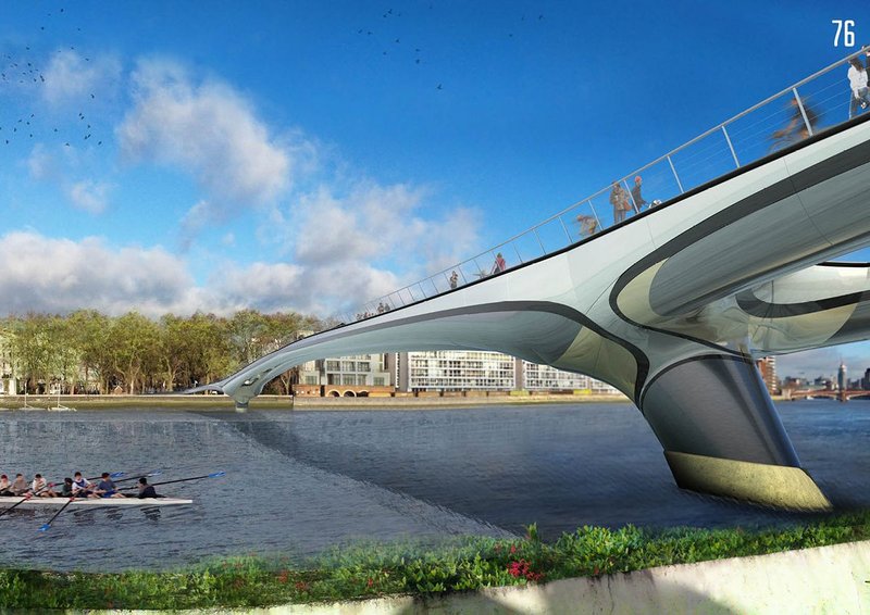 The visualisation made it look like this bridge was made of plastic. I hope it is – I’m desperate to see composite materials’ strength put to good use. Plastic fantastic.