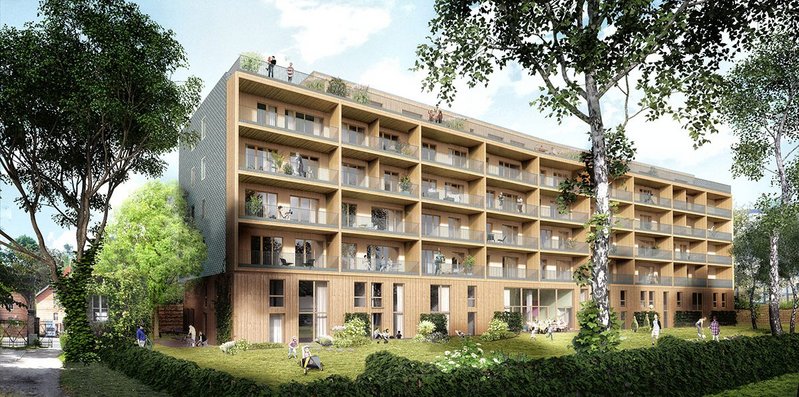 The Walden 48 co-housing scheme in Berlin uses CLT to help achieve energy efficiency.