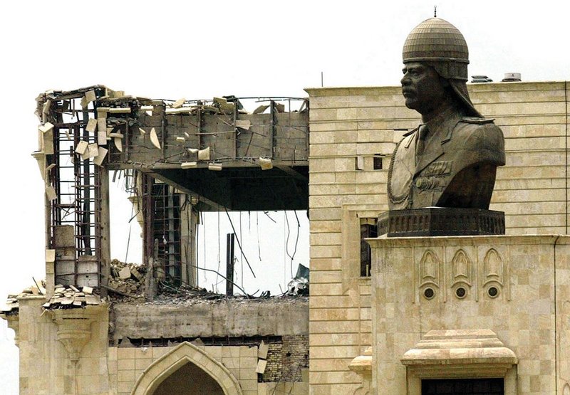 One of the numerous statues of Saddam Hussein that once populated Baghdad.