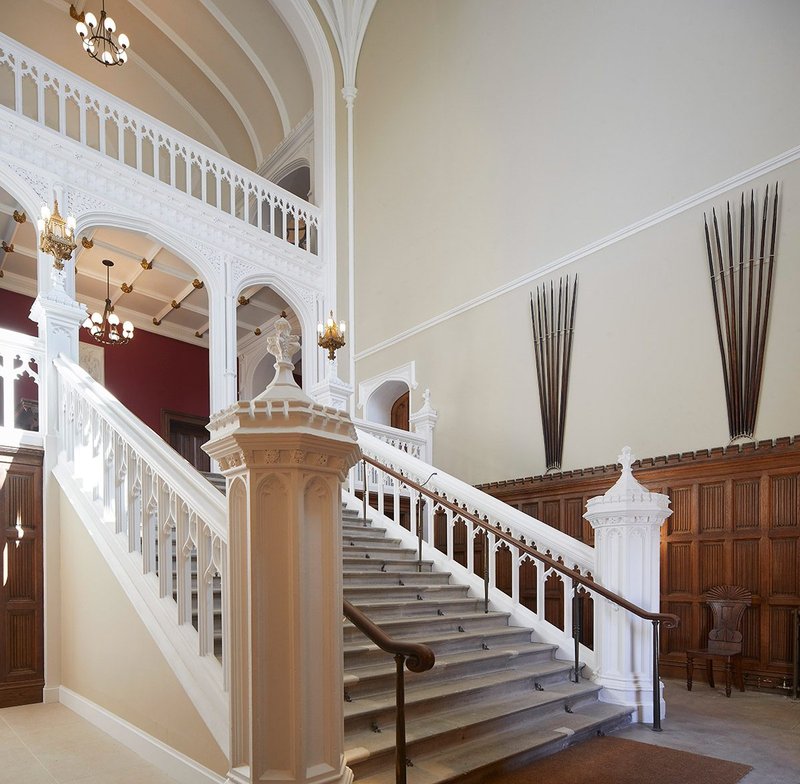 A rebuilt staircase in the Blore Building.