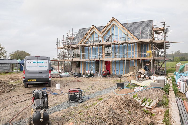 New build house sealed up ready for application of the sealant.