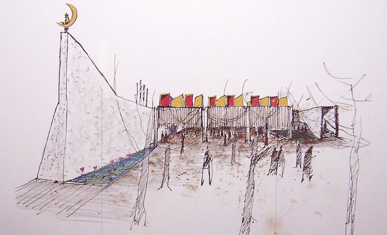 Glenn Murcutt’s sketch of Australian Islamic Centre