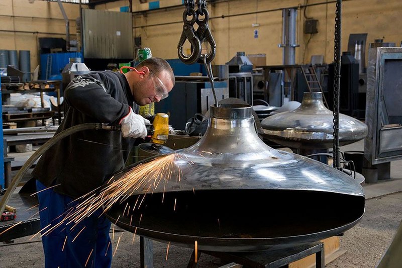 Manufacturing a Gyrofocus fireplace at the Focus factory near Montpellier, France.