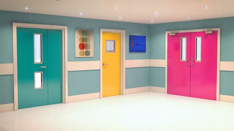 Trovex Hygidoors in leaf-and-a-half, single and double doorset configurations