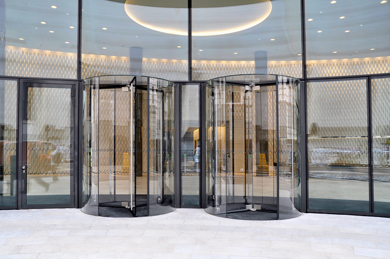 Boon Edam has been constructing revolving doors since 1903. Here is its latest all-glass Crystal Tourniket.