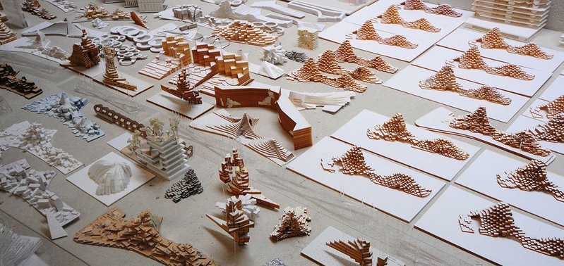 1000 Trees massing models at Heatherwick Studio.