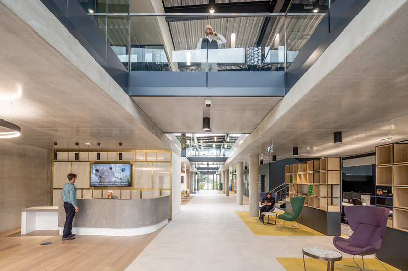 CABI's low occupational density allows collaboration spaces to run alongits internal street. The building is naturally ventilated and offers users greater control of their space.