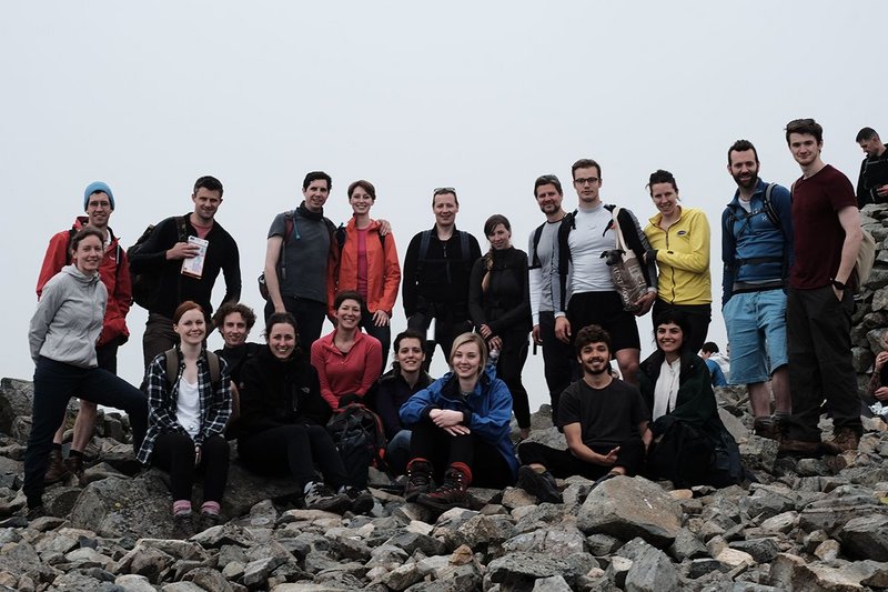 Staff members of Haworth Tompkins on a trip to the Lake District. Photo: Fred Howarth.