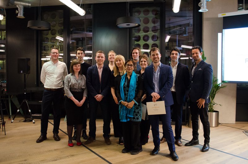 From left, back row: Marcus Adams standing in for Anna Howell, Ben Ridley, Eleanor Young, Matthew Wilkinson, Paul Ruff, Ben Brocklesby, Úna Breathnach-Hifearnáin, Declan Sharkey, Angharad Palmer, Razia Begum Mannan representing her daughter Tumpa Husna Yasmin-Fellows, Nathalie Baxter and Arthur Mamou-Mani.