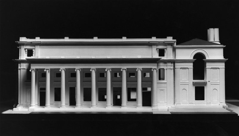 Model by Gavin Stamp (1977) of Cockerell’s Cambridge University Library (c. 1836).