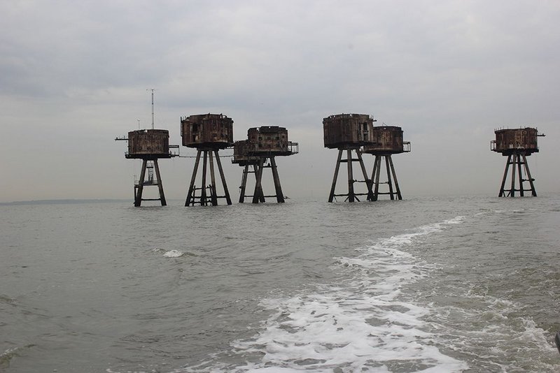 Maunsell Sea Forts, built in the Second World War to defend the Thames Estuary.