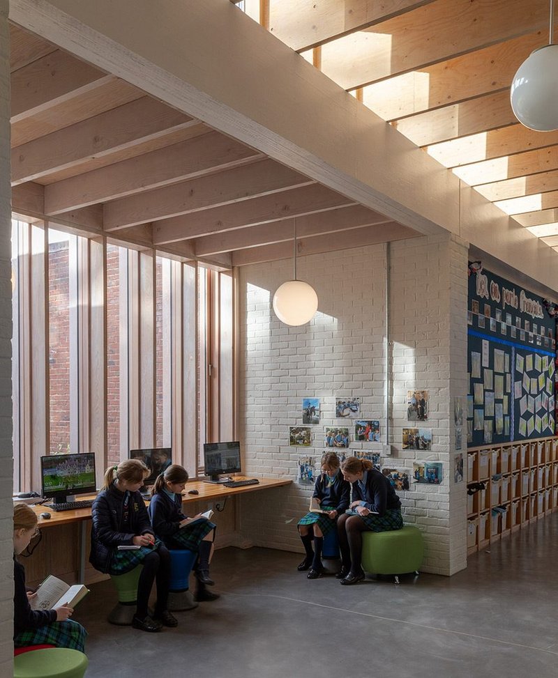 Incidental pocket learning spaces at Feilden Fowles ' The Hoyland at Pinewood School, the ones we know bring joy and stick in the memory.