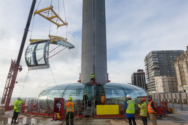 The last element of the pod being craned in