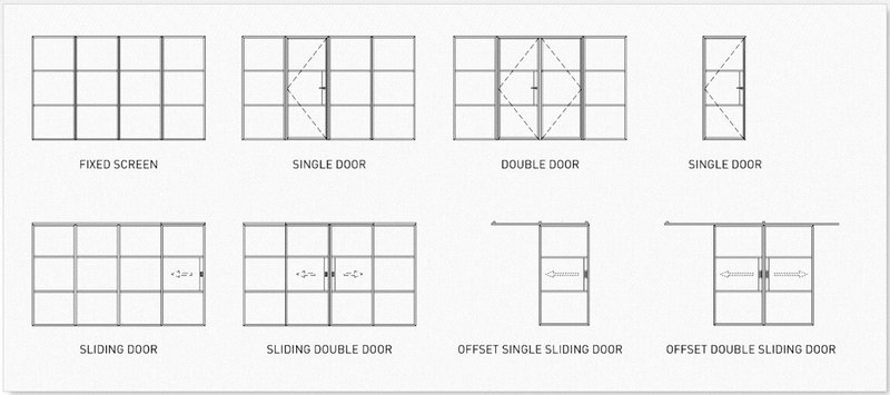 Eight door and screen combinations make specification easy.