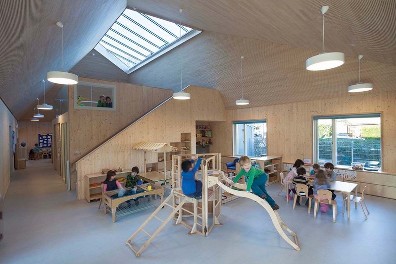 The children’s spaces are filled with light, and have easy access to the outside.
