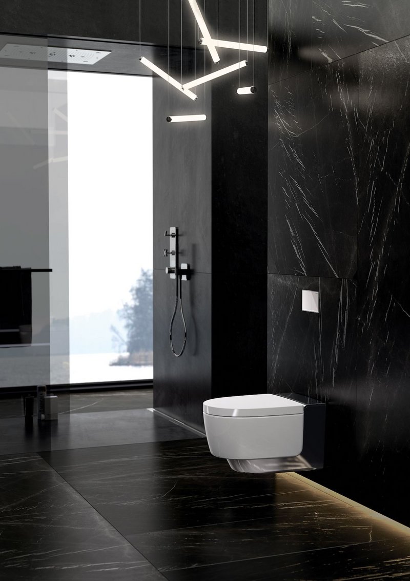 The Geberit AquaClean Mera gives the impression of floating in front of the wall.