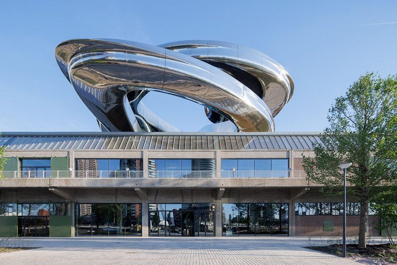 The striking double-helix staircase is MAD Architects’ first cultural commission in Europe.