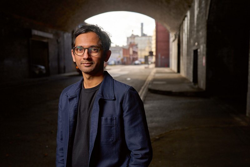 Director Minesh Patel outside his office in Digbeth, Birmingham.