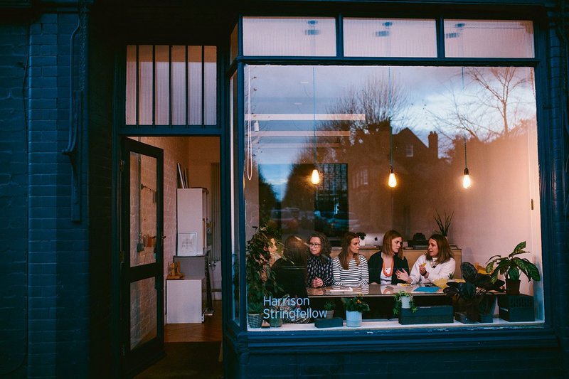 Architecture on display – the team in its very public meeting area.