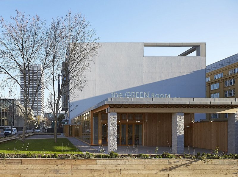 New, temporary, good and very visible, the Green Room is a satellite restaurant for the National Theatre.