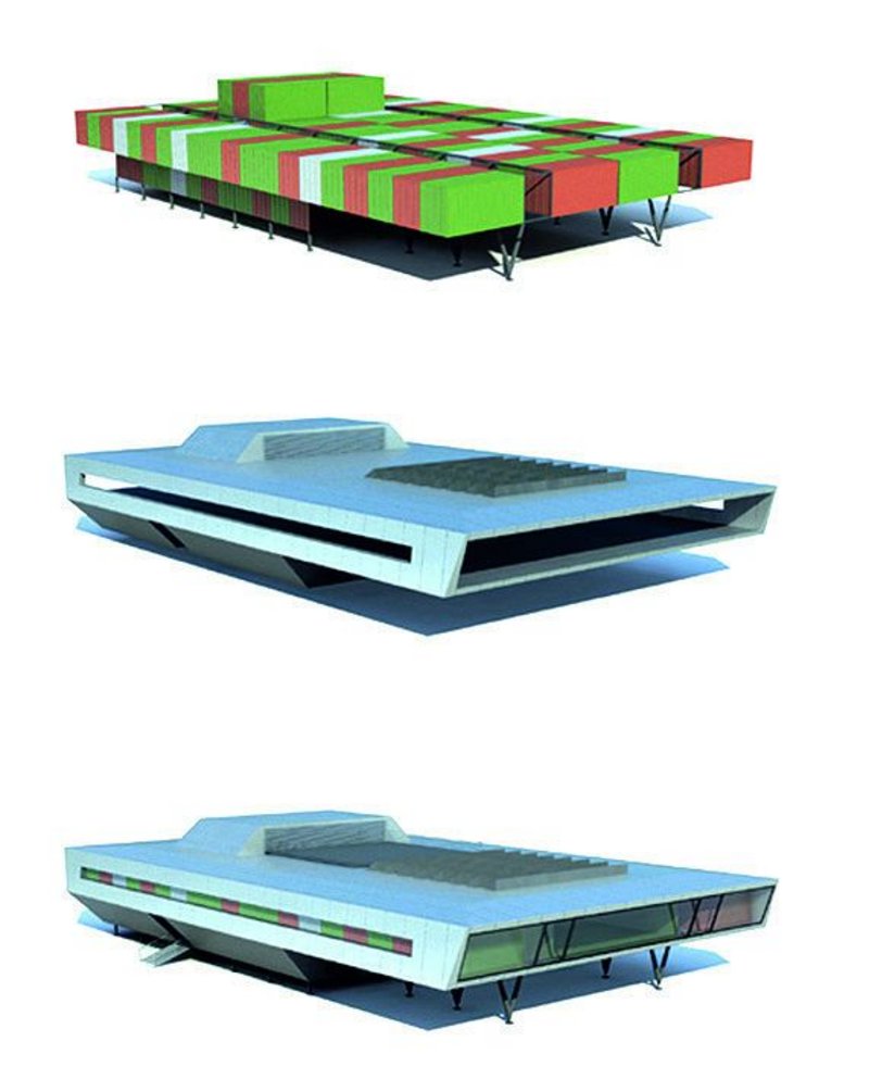 Diagram of the constructional approach.  Container, skin and research base