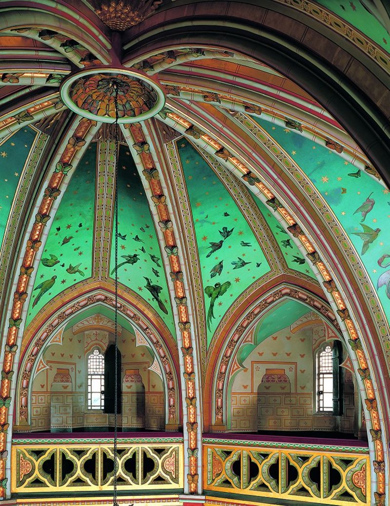 William Burges' elaborate ceiling in the drawing room at Castell Coch.