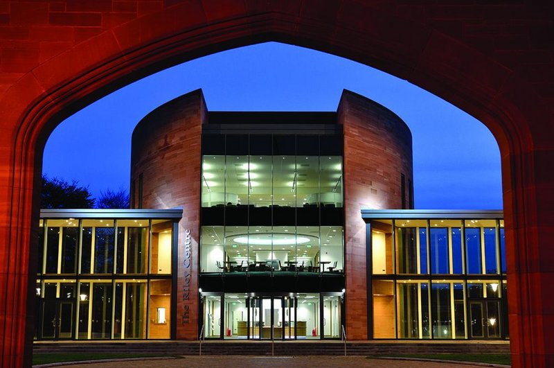 The new Riley Centre looking south through the school’s main gatehouse.