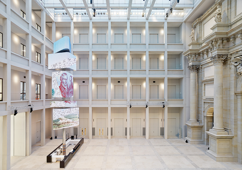 Architect Franco Stella's goal was to combine the 'new old' and the new in a way that leaves space for the past but also creates enough possibilities for the future to arrive - here one of the courtyards with the media tower stack.