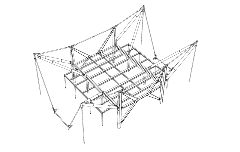 Design for the masts and bracing of the crown.