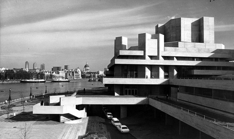 1970s: Royal National Theatre, South Bank, London; Denys Lasdun & Partners, constructed 1969-77.
