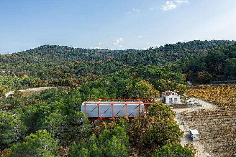 The Richard Rogers’ Drawing Gallery in the vineyard of Chateau La Coste in Provence, France.