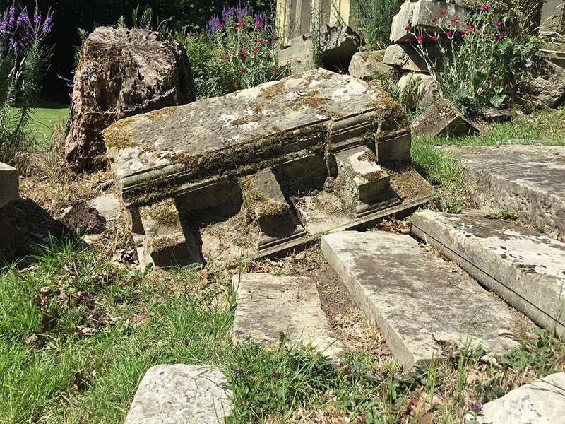 Stone and brick strewn around the site will be re-used to build large sections of the new house.