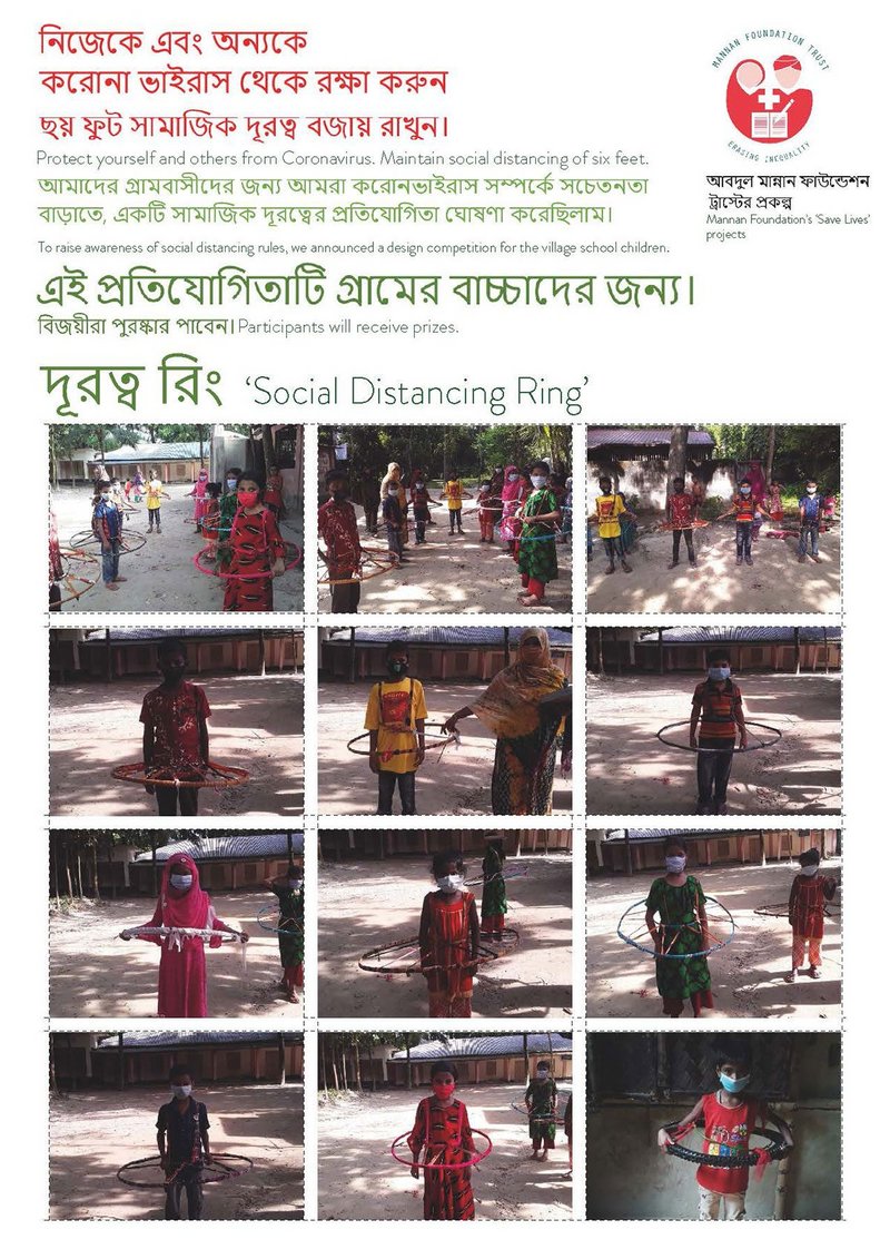 A poster of the participants of the competition, designing a ‘Social Distancing Ring’.