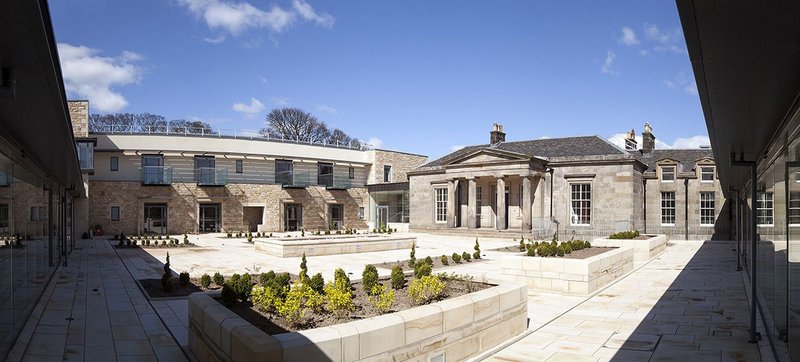 St Columba's Hospice built around the courtyard at the front of the historic house as another part of the walled garden.