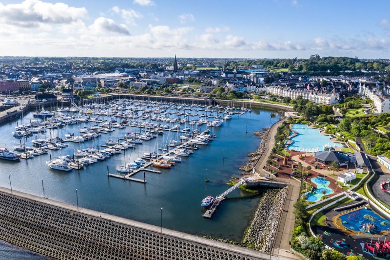 Bangor Marina and sea front.