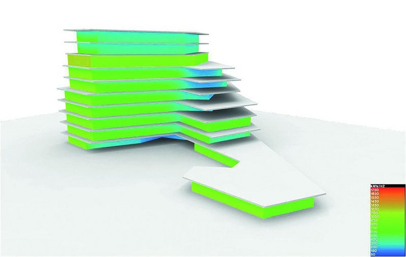 Using technology to design out technology: studies into how far a floor plate has to go to ensure cool offices at Number 1 Airport Square, Ghana, by architect Mario Cucinella Architetto.