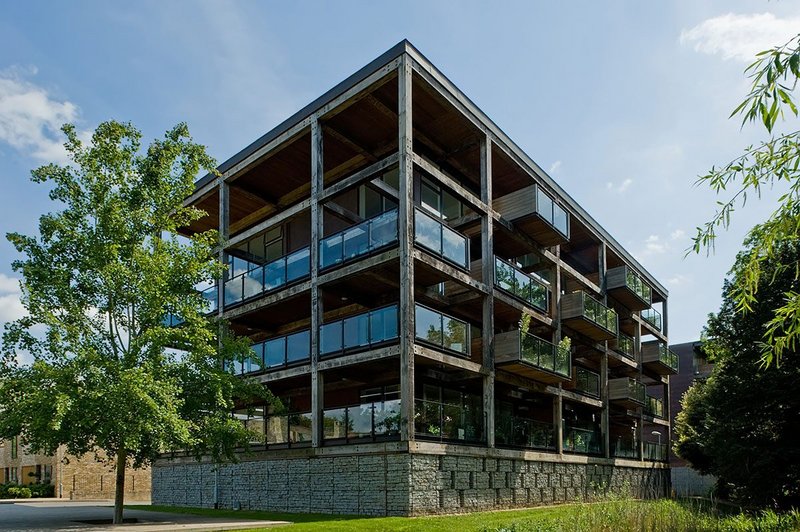 The Glass Building, at Accordia, Cambridge, designed by Feilden Clegg Bradley Studios.