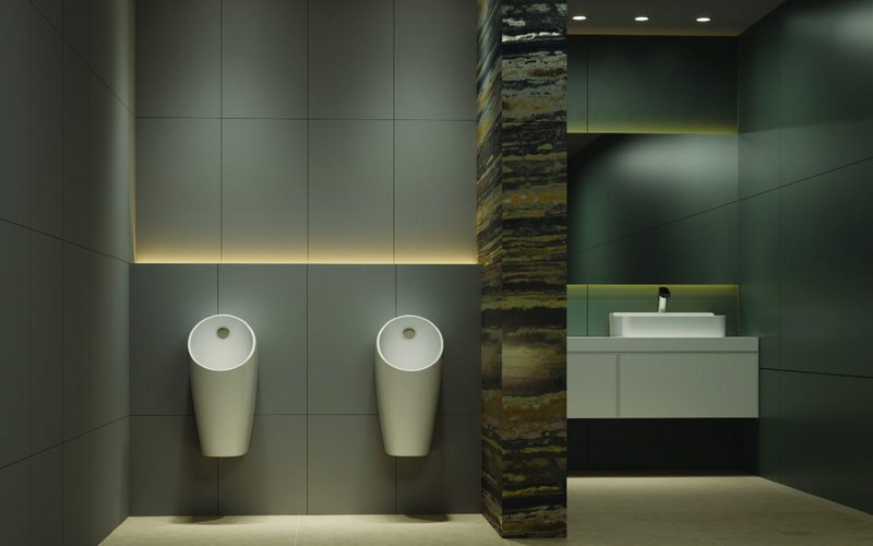 Armitage Shanks Sphero urinals and Ideal Standard Intellimix smart tap.