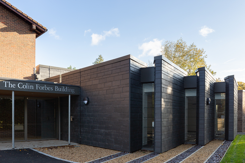 Cupa Pizarras Cupaclad 101 Random natural slate rainscreen cladding at The Colin Forbes Building, University of Cambridge.