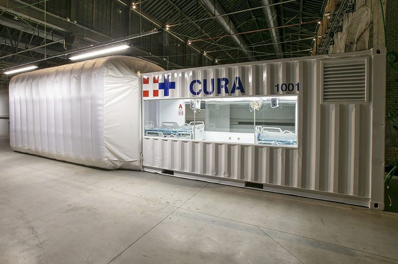 The first CURA pod unit installed in Turin, northern Italy.