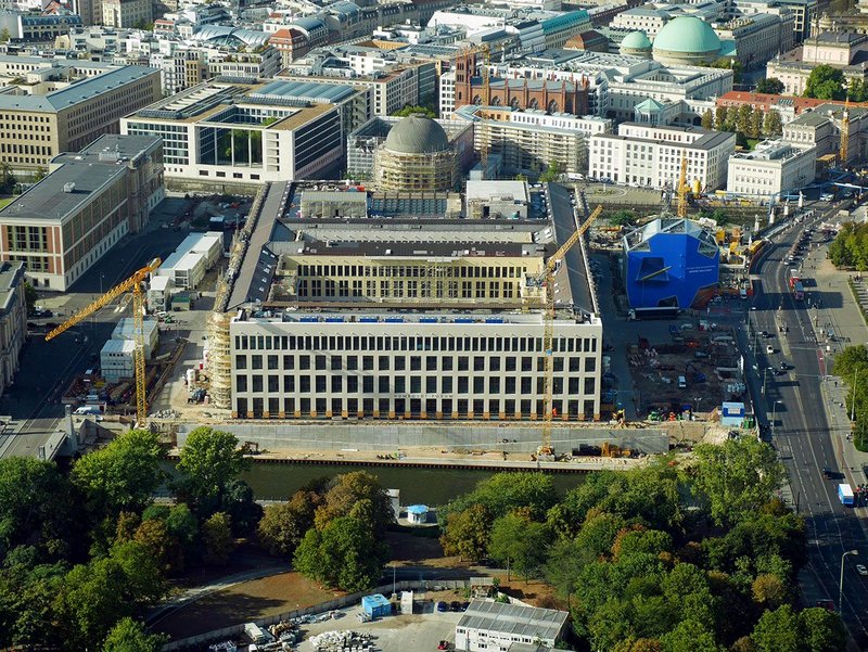 Nearing completion – Berlin’s astonishing Stadtschloss, an architectural parable. This is its modernist elevation.