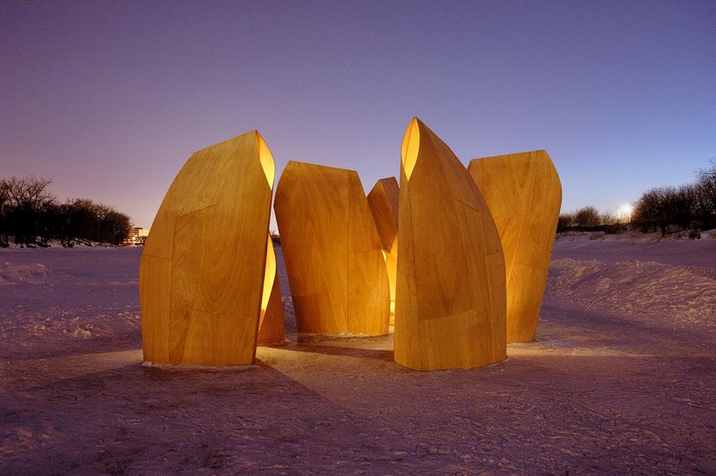 Patkau Architects, Ice skating shelters, Winnipeg, 2012.