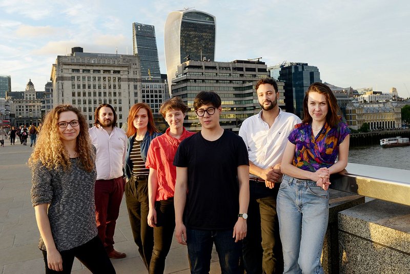 Students at the new practice-supported LSA: from left Rachel Bow, Stuart Goldsworthy-Trapp, Vanessa Jobb, Milly Salisbury, Timothy Ng, Frazer Haviz, and  Maeve Dolan.