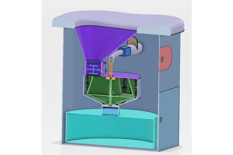 Duravit Centrifugal Lunar Toilet sectional view with air suction system.