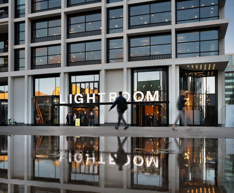 Exterior of Lightroom, a new immersive venue designed by Haworth Tompkins.