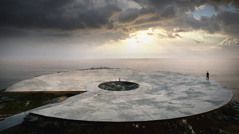 Designed by Gómez Platero Architecture and Urbanism in 2020 this World Memorial to the Pandemic is a testimony to loss, physical separation, the power of nature and the interconnectedness of people. It was imagined for Montevideo, Uruguay – a concave bowl stretching out from the waterfront towards the open sea, accessed by a long, thin walkway.